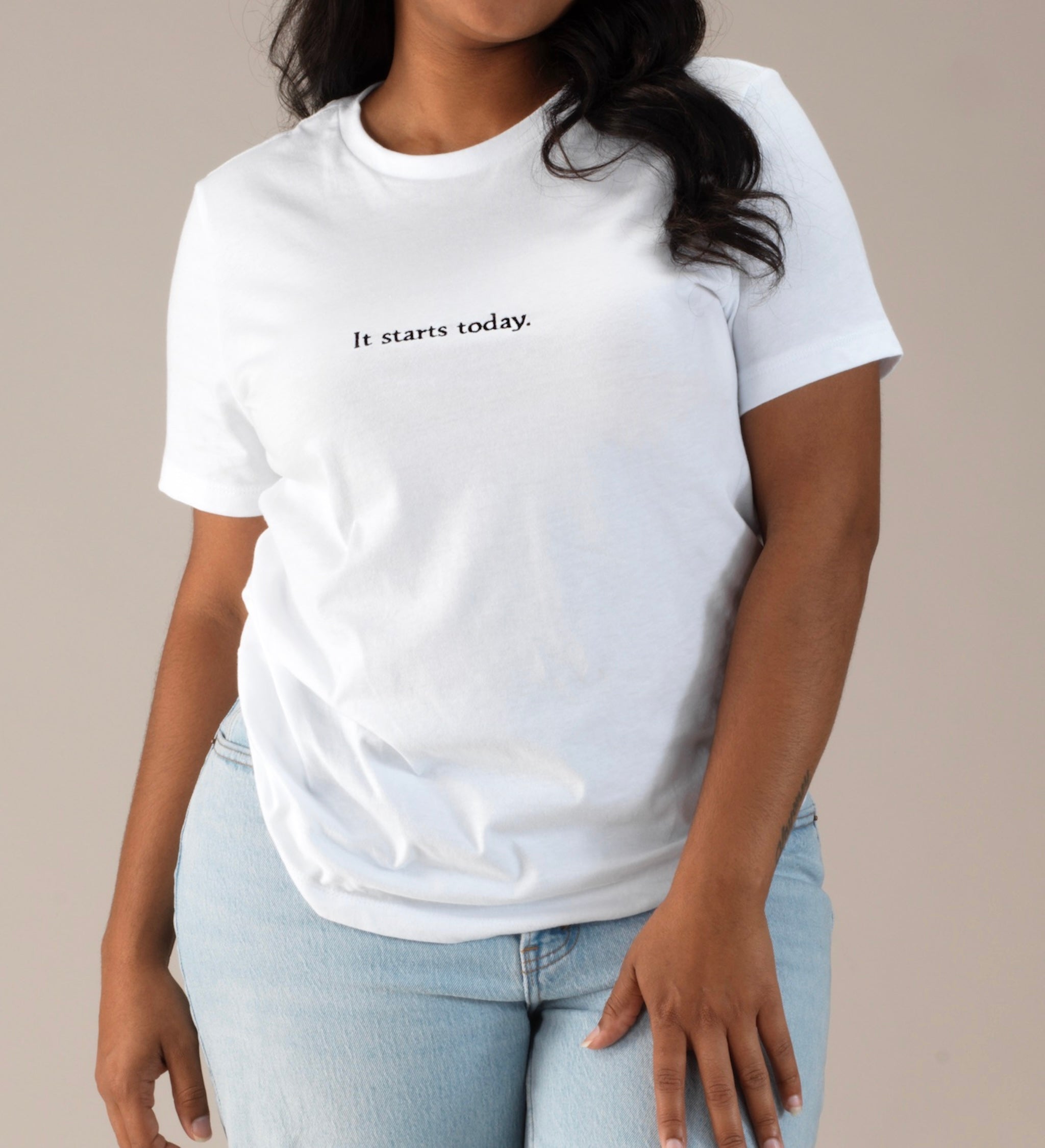 "It starts today." Women’s Everyday Cotton Jersey T-Shirt