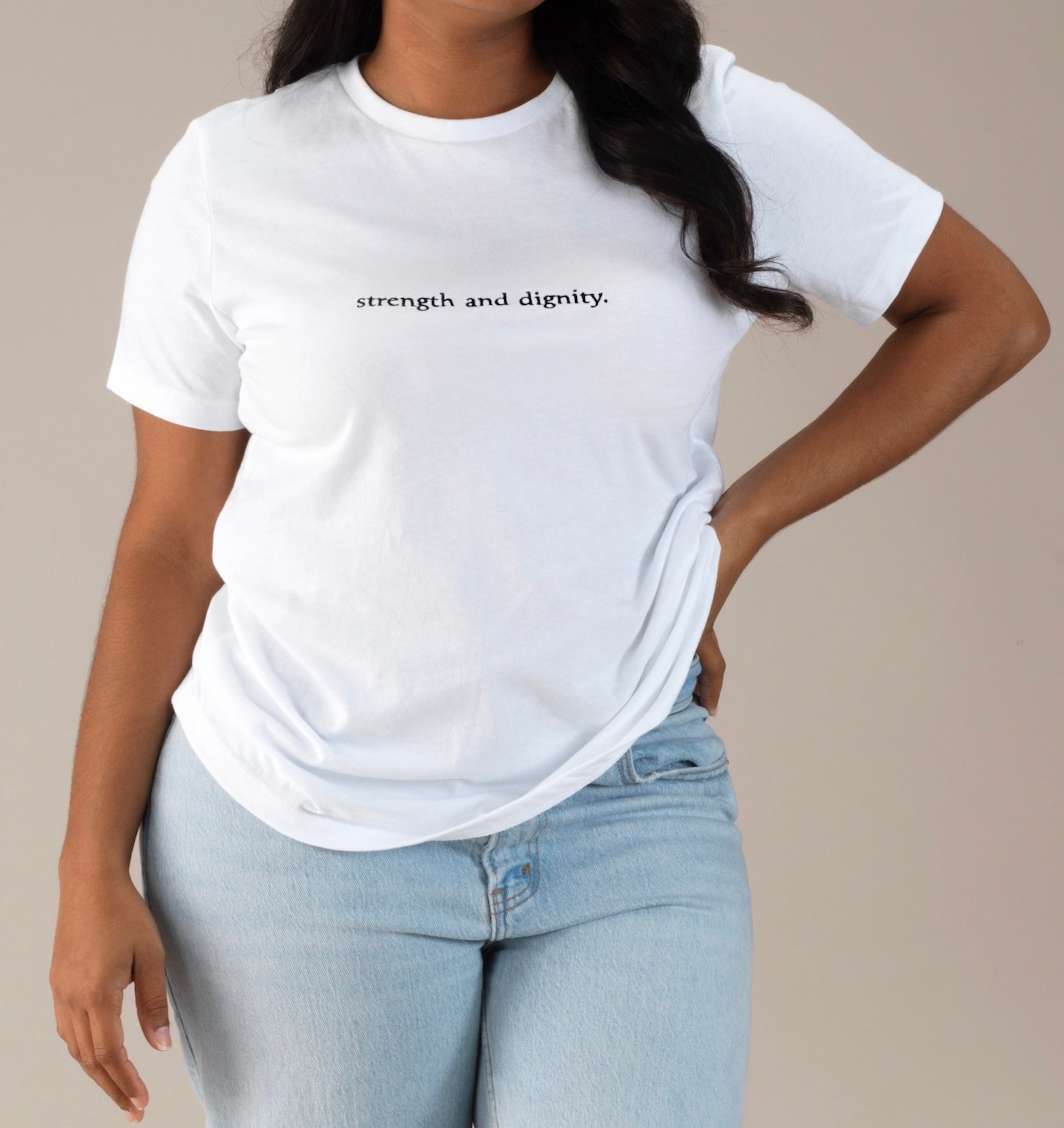 "strength and dignity." Women’s Everyday Cotton Jersey T-Shirt