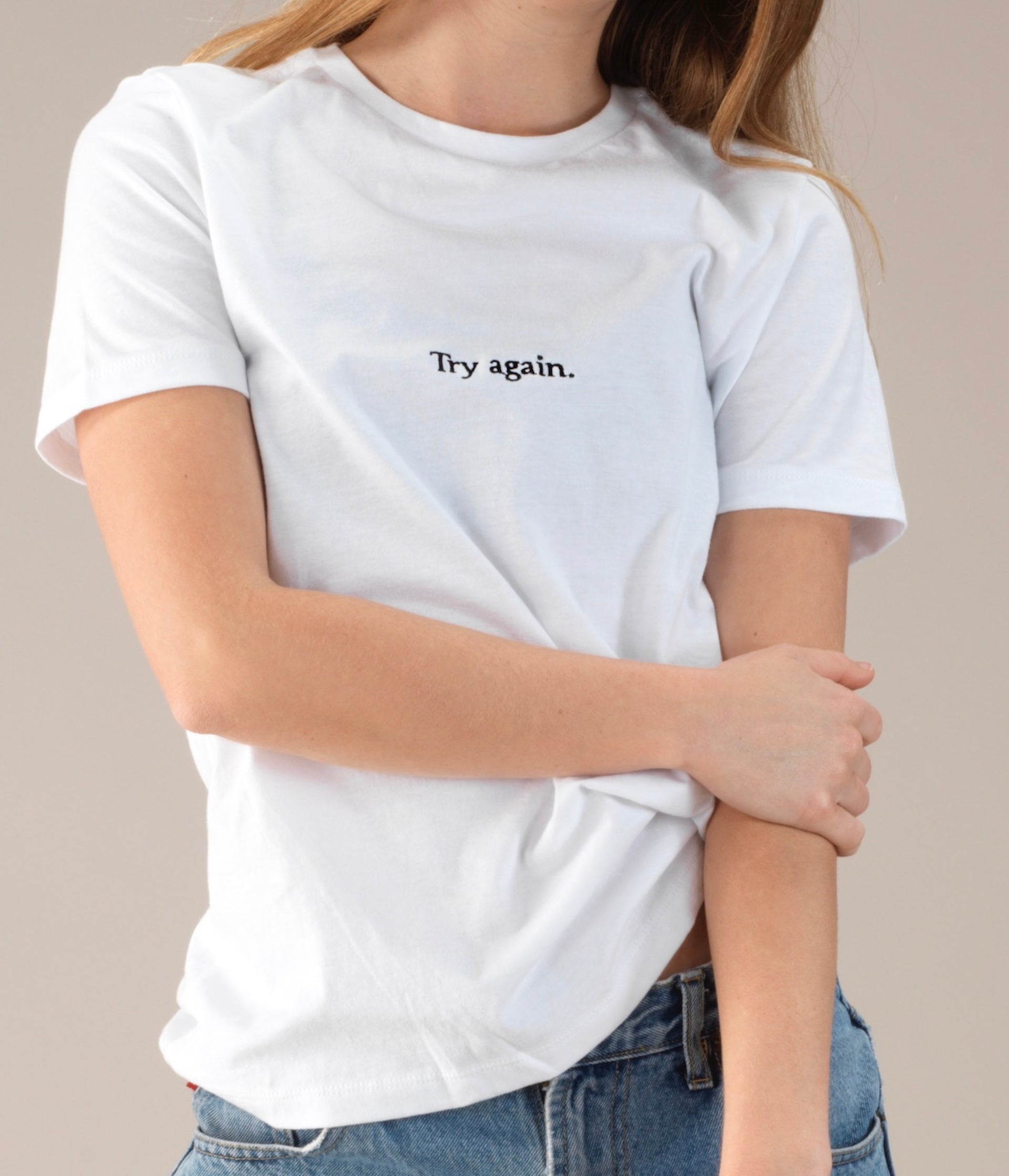 "Try again." Women’s Everyday Cotton Jersey T-Shirt