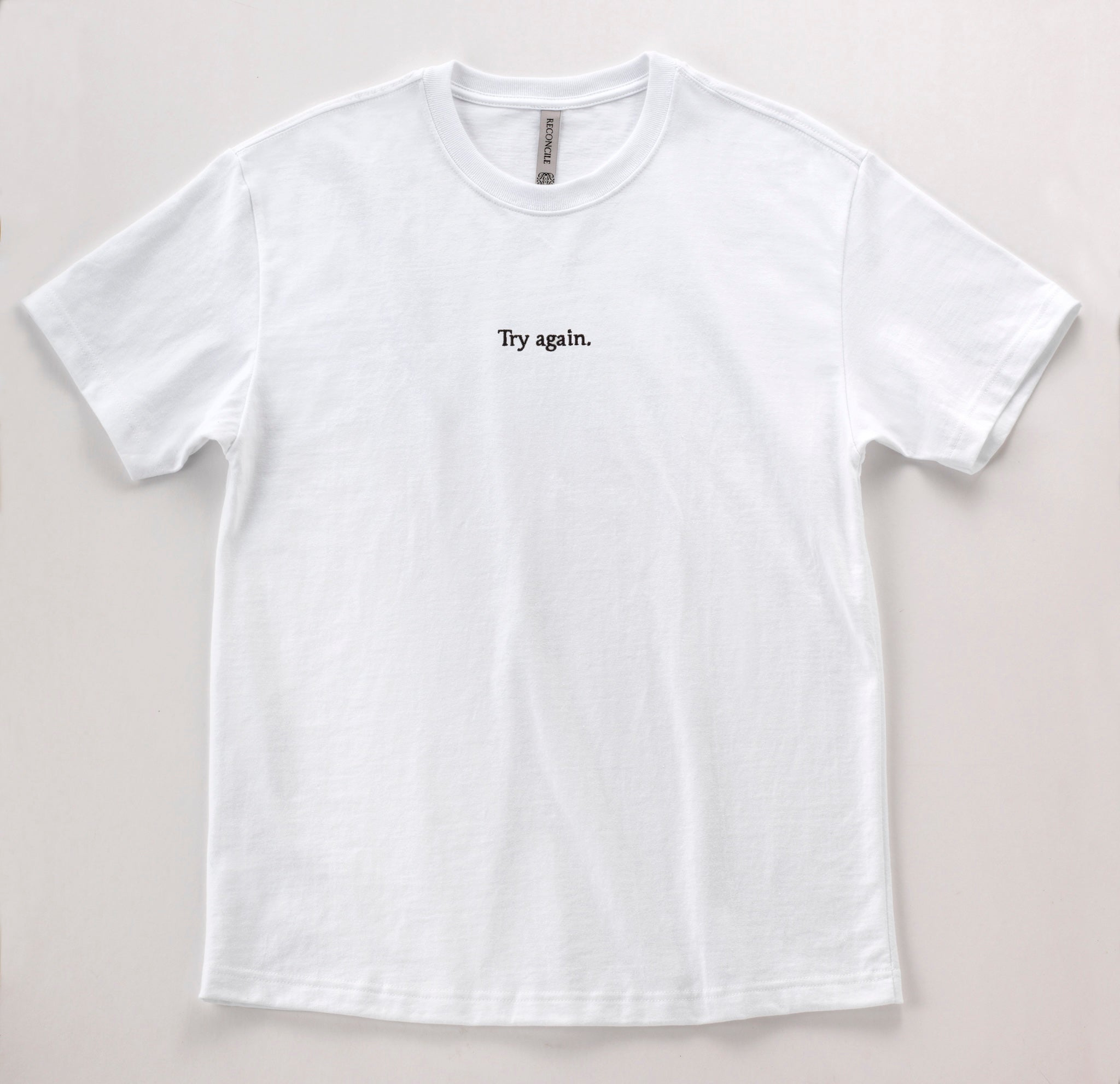"Try again." Oversized Unisex Heavyweight Cotton T-Shirt