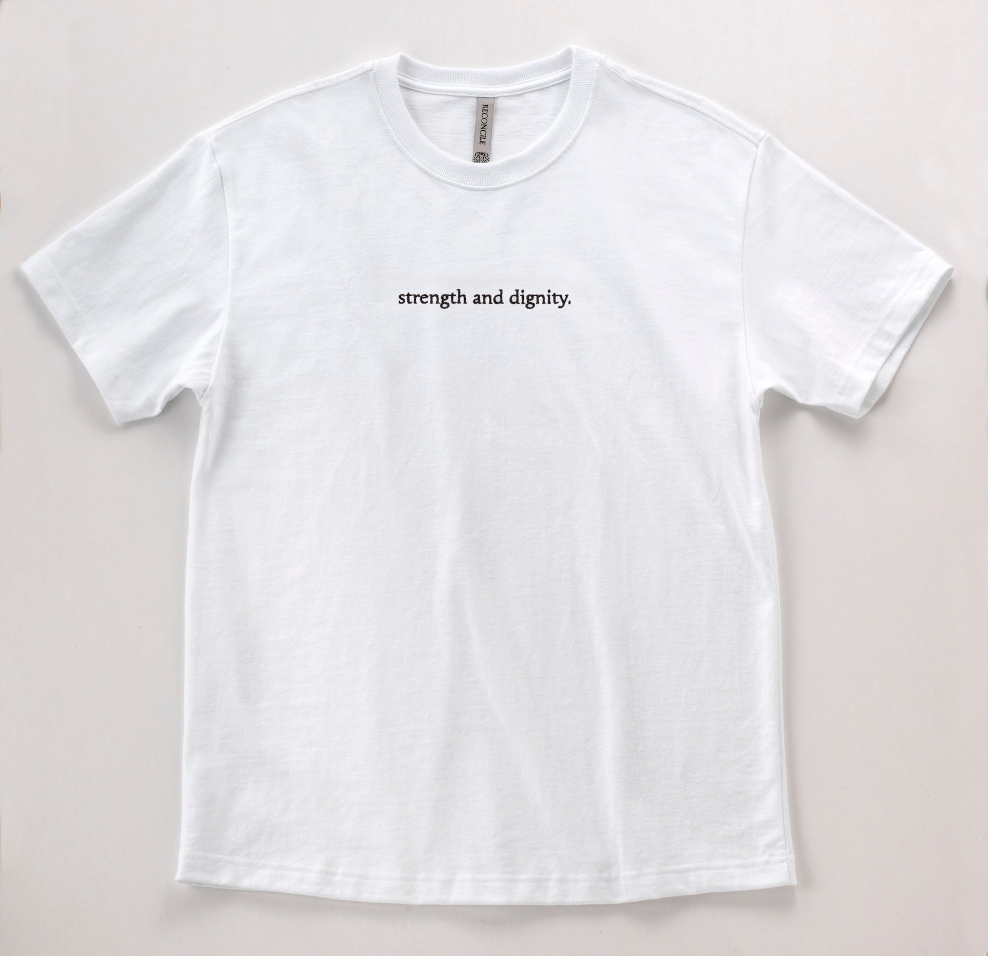 "strength and dignity." Oversized Unisex Heavyweight Cotton T-Shirt