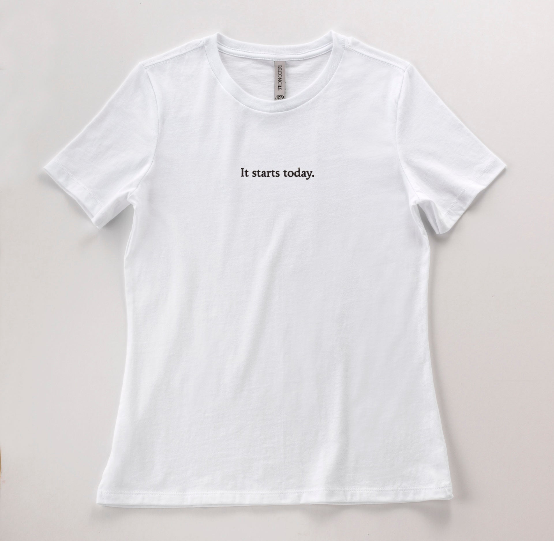 "It starts today." Women’s Everyday Cotton Jersey T-Shirt